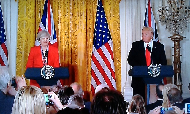 president trump news today uk pm theresa may schedule visit protests prime minister news conference